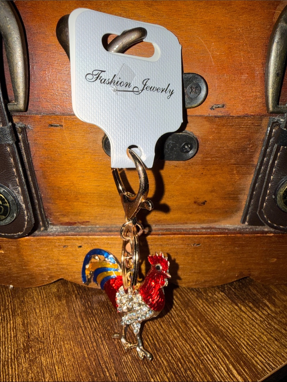 NWT Rhinestone Rooster Keychain Bling Bag Charm 🐓✨